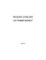Отчёт по практике 'A/s "Parex banka"', 1.