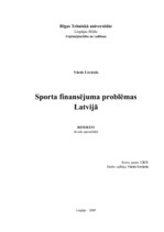 Реферат 'Sporta finansējuma problēmas Latvijā', 1.