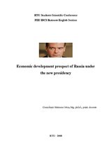 Реферат 'Economic Development Prospect of Russia Under the New Presidency', 1.