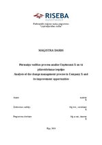 Дипломная 'Pārmaiņu vadības procesa analīze Uzņēmumā X un tā pilnveidošanas iespējas', 1.