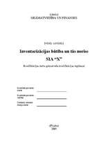Дипломная 'Inventarizācijas būtība un tās norise SIA "X"', 1.