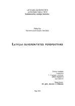 Реферат 'Latvijas suverinetātes perspektīvas', 1.