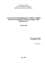 Реферат 'Analysis of Shakespeare’s Comedy "Merry Wives of Windsor": Humour, Character Por', 1.