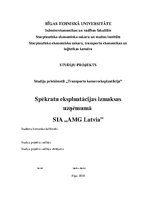 Реферат 'Spēkratu ekspluatācijas izmaksas uzņēmumā SIA "AMG Latvia"', 1.