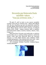 Эссе 'Recenzija par Raimonda Paula muzikālo vakaru "Gan jau atvērsies sirds..."', 1.