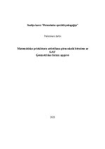 Образец документа 'Matemātisko priekšstatu attīstīšana pirmsskolā bērniem ar GAT
Ģeometrisko formu', 1.
