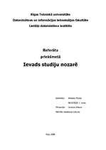 Реферат 'Ievads studiju nozarē; Java', 1.