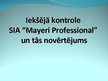 Презентация 'Iekšējā kontrole SIA "Mayeri Professional" un tās novērtējums', 1.