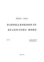 Реферат 'Baroka, rokoko un klasicisma mode', 1.