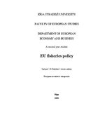 Конспект 'The European Union Fisheries Policy', 1.