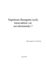Эссе 'Napoleons Bonaparts - izcils karavadonis vai neveiksminieks?', 1.