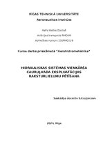 Реферат 'Hidrauliskas sistēmas vienkārša cauruļvada ekspluatācijas raksturlielumu pētīšan', 1.