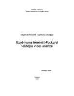 Конспект 'Uzņēmuma Hewlett-Packard iekšējās vides analīze', 1.