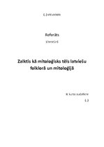 Реферат 'Zalktis kā mitoloģisks tēls latviešu folklorā un mitoloģijā', 1.