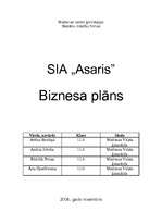 Бизнес план 'SIA SMF "Asaris"', 1.