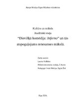 Эссе 'Dievišķā komēdija: Inferno” un tās atspoguļojums renesanses mākslā', 1.