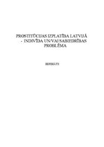 Реферат 'Prostitūcijas izplatība Latvijā - indivīda un/vai sabiedrības problēma', 1.