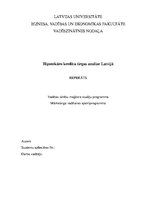 Реферат 'Hipotekāro kredītu tirgus analīze Latvijā', 1.