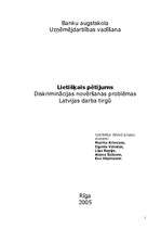 Реферат 'Diskriminācijas novēršanas problēmas Latvijas darba tirgū', 1.