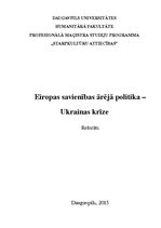 Реферат 'Eiropas Savienības ārējā politika. Ukrainas krīze', 1.