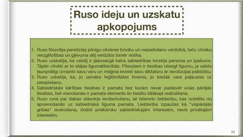 Презентация 'Žans Žaks Ruso Sabiedriskais līgums', 11.