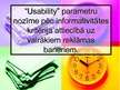 Презентация '"Usability" parametru nozīme pēc informativitātes kritērija attiecībā uz vairāki', 1.
