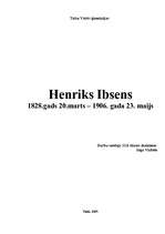 Реферат 'Henriks Ibsens', 1.