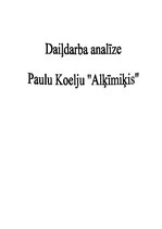 Реферат 'Daiļdarba analīze - Paulu Koelju "Alķīmiķis"', 1.