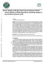 Реферат 'Muscle Atrophy with Age: Explore the mechanisms behind muscle atrophy in elderly', 1.