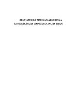 Реферат 'Benu aptieka zīmola mārketinga komunikācijas iespējas Latvijas tirgū', 1.