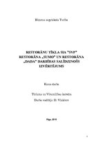 Реферат 'Restorānu tīkla SIA "SVP" restorāna "Sumo" un restorāna "Dada" darbības salīdzin', 1.