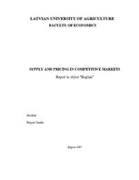 Реферат 'Supply and Pricing in Competitive Markets', 1.