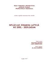 Реферат 'Inflācijas dinamika Latvijā no 2000.-2009.gadam', 1.