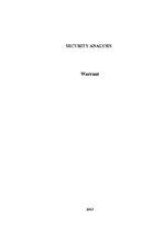 Реферат 'Security Analysis: Warrant (Finance)', 1.
