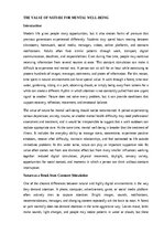 Эссе 'The value of nature for mental well-being', 1.
