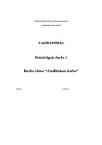 Конспект 'Analītiskais darbs vadībzinībās', 1.