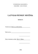 Реферат 'Latvijas pensiju sistēma', 1.