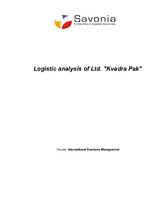 Реферат 'Logistic Analysis of Ltd. "Kvadra Pak"', 1.
