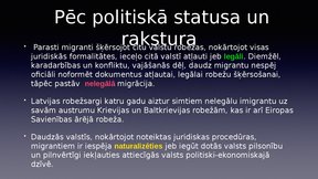 Презентация 'Iedzīvotāju migrācijas problēma Latvijā', 5.