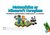 Презентация 'Matemātika ar Minecraft varoņiem: zināšanu pārbaudes uzdevumi 1.–2. klasei', 1.