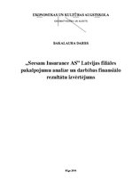 Дипломная '"Seesam Insurance AS" Latvijas filiāles pakalpojumu analīze un darbības finansiā', 1.