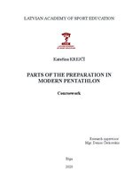 Реферат 'Parts of the preparation in Modern pentathlon', 1.