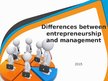 Презентация 'Differences between Entrepreneurship and Management', 1.