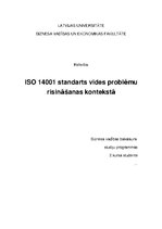 Реферат 'ISO 14001 standarts vides problēmu risināšanas kontekstā', 1.