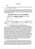 Образец документа 'Standard form of Salvage Agreement', 1.
