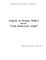 Эссе 'Tragedy in T.Wolfe's "Look Homeward Angel"', 1.