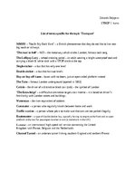 Конспект 'List of terms specific for the topic "Transport"', 1.