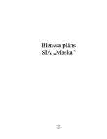 Бизнес план 'SIA "Maska"', 1.