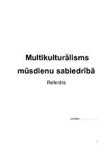 Реферат 'Multikulturālisms mūsdienu sabiedrībā', 1.