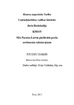 Реферат 'SIA "Puratos Latvia" piedāvāto preču sortimenta raksturojums', 1.